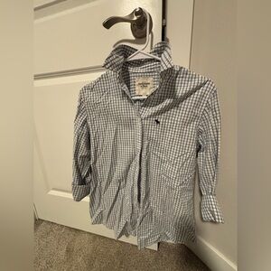 Abercrombie & Fitch Women’s White and Blue Plaid Shirt size small
